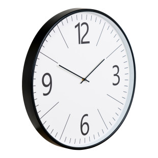 Zegar ścienny okrągły z cichym mechanizmem Biel 51cm czarno-biały House Nordic