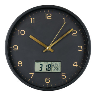 Zegar ścienny okrągły z cichym mechanizmem i zegarem Amiens 25cm czarny House Nordic