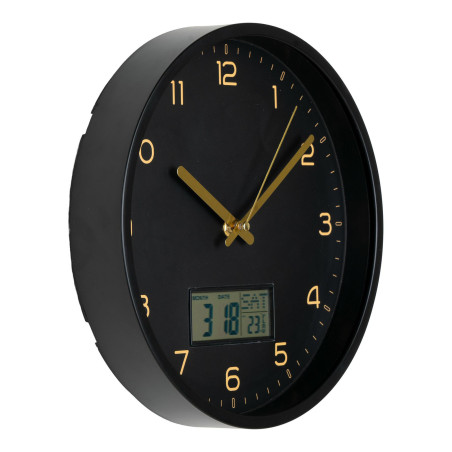 Zegar ścienny okrągły z cichym mechanizmem i zegarem Amiens 25cm czarny House Nordic