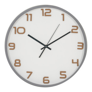 Zegar ścienny okrągły z cichym mechanizmem Greenwich 35cm szary House Nordic