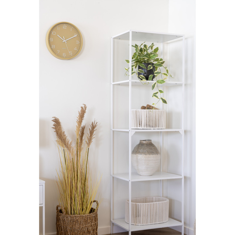 Zegar ścienny okrągły z cichym mechanizmem Rosolini 30cm ochra House Nordic
