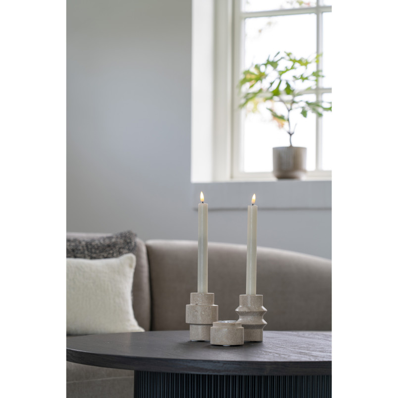 Zestaw 2 świeczników na tealight z trawertynu House Nordic