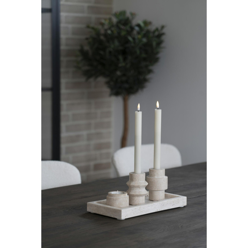 Zestaw 2 świeczników na tealight z trawertynu House Nordic