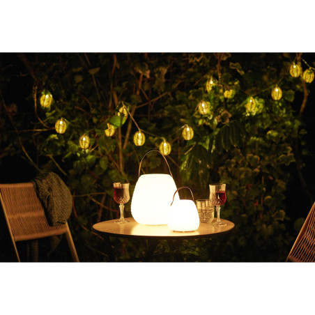 Lampa ogrodowa przenośna Derry LED RGM 13cm biała z paskiem House Nordic