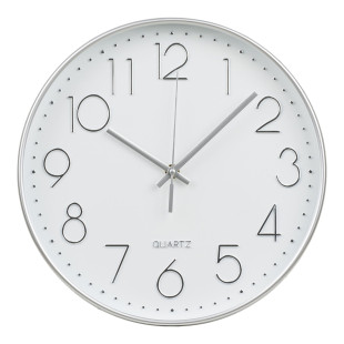 Zegar ścienny okrągły z cichym mechanizmem Lalibela 30cm srebrny House Nordic