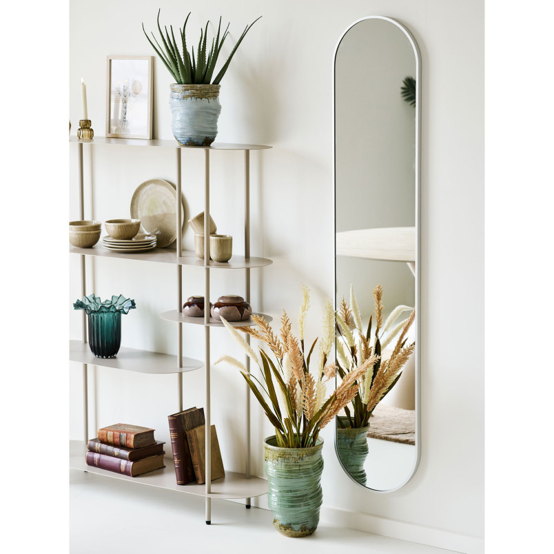 Lustro owalne w srebrnej ramie Hennetved 35x170cm House Nordic