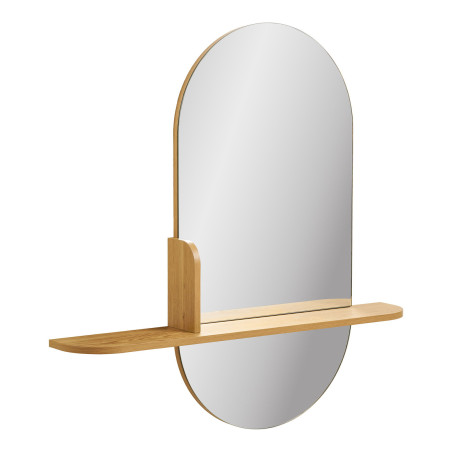 Lustro owalne z drewnianą półką Barco 92cm House Nordic