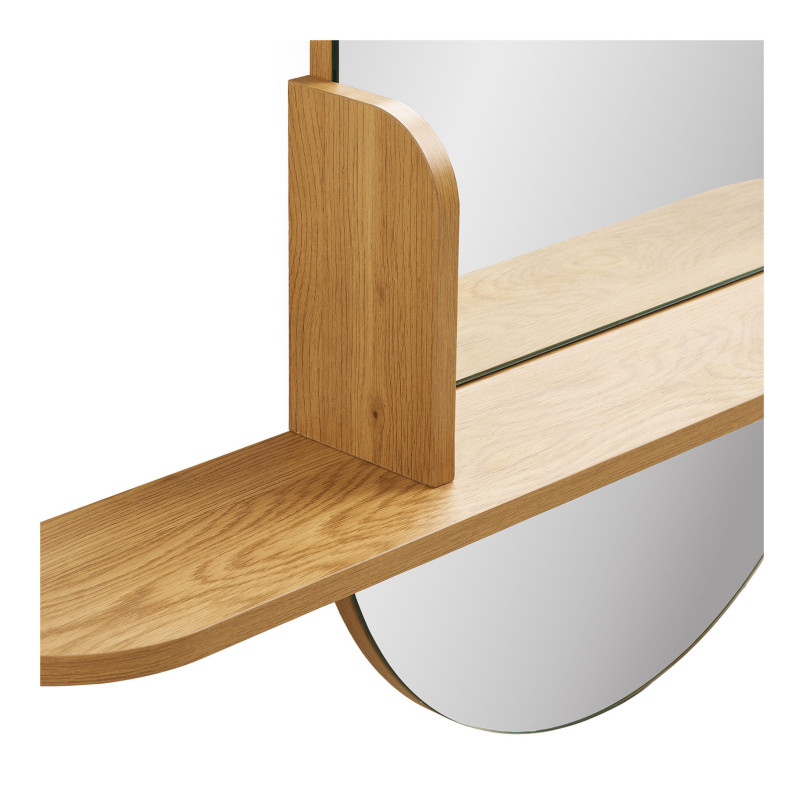 Lustro owalne z drewnianą półką Barco 92cm House Nordic