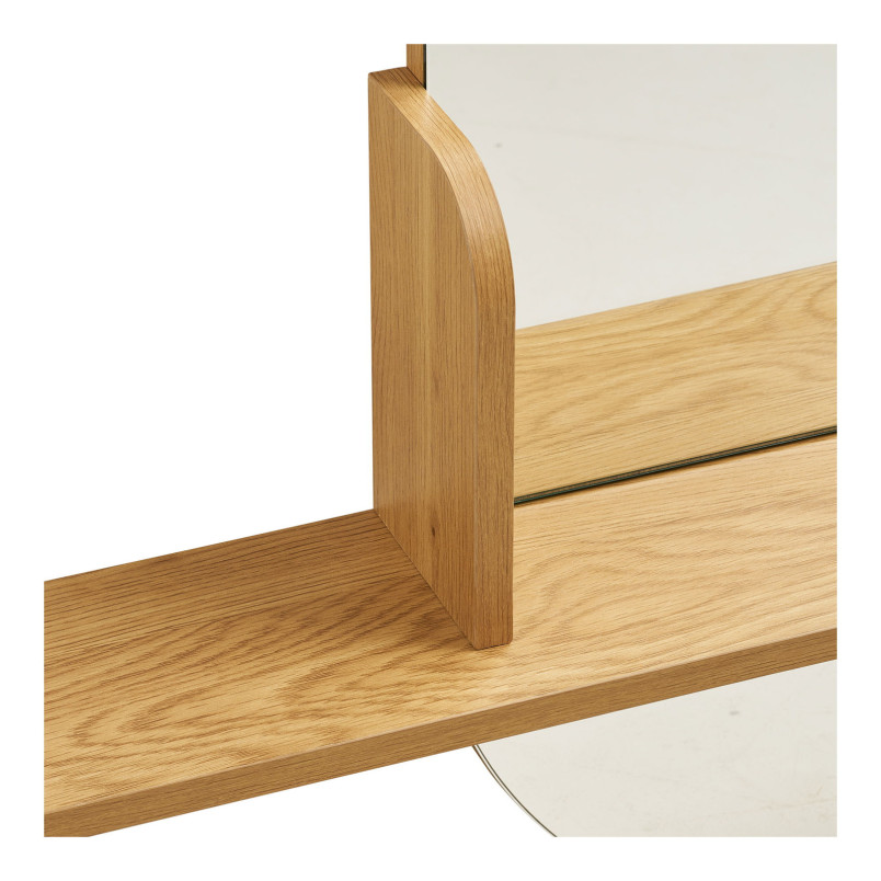 Lustro owalne z drewnianą półką Barco 92cm House Nordic