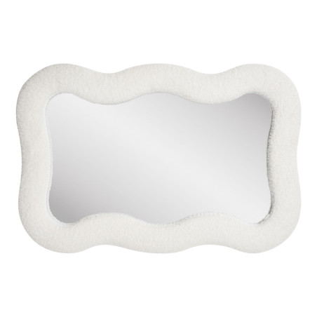 Lustro organiczne w tkaninowej ramie teddy Bosaro 80x54cm białe House Nordic