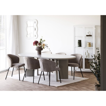 Lustro organiczne w tkaninowej ramie teddy Bosaro 80x54cm białe House Nordic