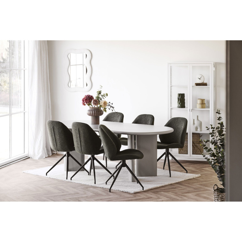 Lustro organiczne w tkaninowej ramie teddy Bosaro 80x54cm białe House Nordic