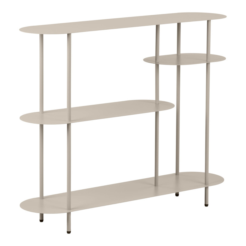 Regał metalowy asymetryczny Rieti 4 półki 97x118x31cm piaskowy House Nordic