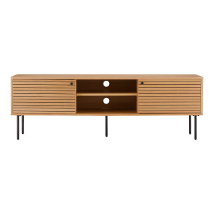 Szafka RTV fornirowana na nóżkach Kyoto 150x40cm dąb naturalny House Nordic