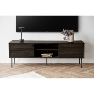 Szafka RTV fornirowana na nóżkach Kyoto 150x40cm dąb dymiony House Nordic