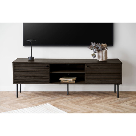 Szafka RTV fornirowana na nóżkach Kyoto 150x40cm dąb dymiony House Nordic