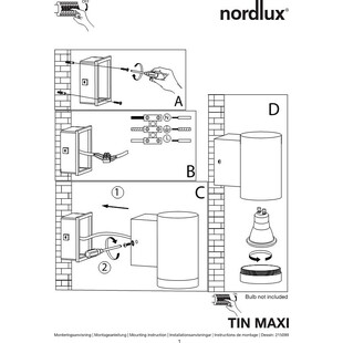 Kinkiet Ogrodowy Tin Maxi Czarny | Nordlux - Oświetlenie