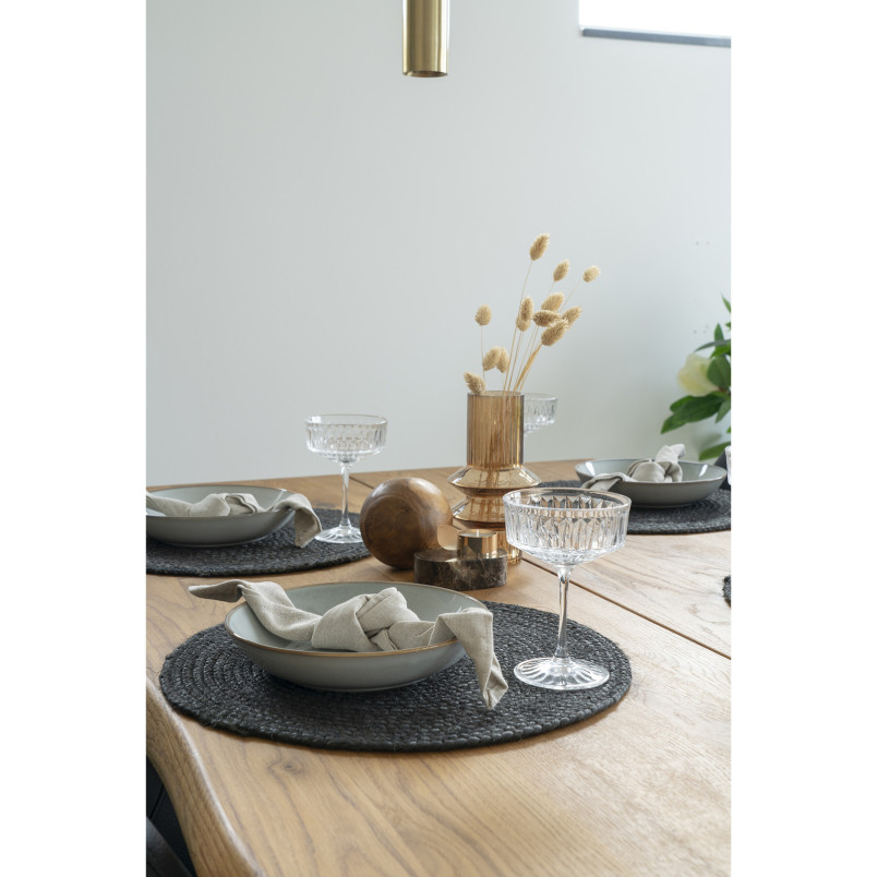Zestaw 4 podkładek jutowych okrągłych Bombay 38cm czarny House Nordic