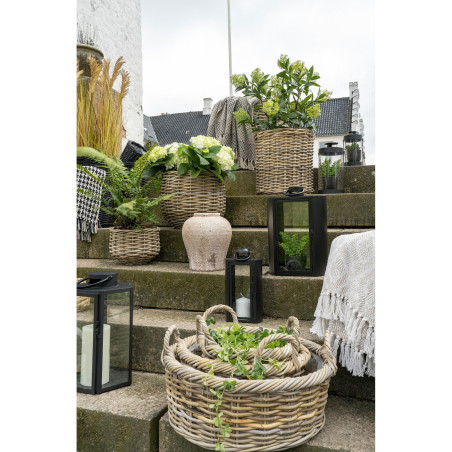 Zestaw 3 koszy rattanowych z uchwytami Kuta House Nordic