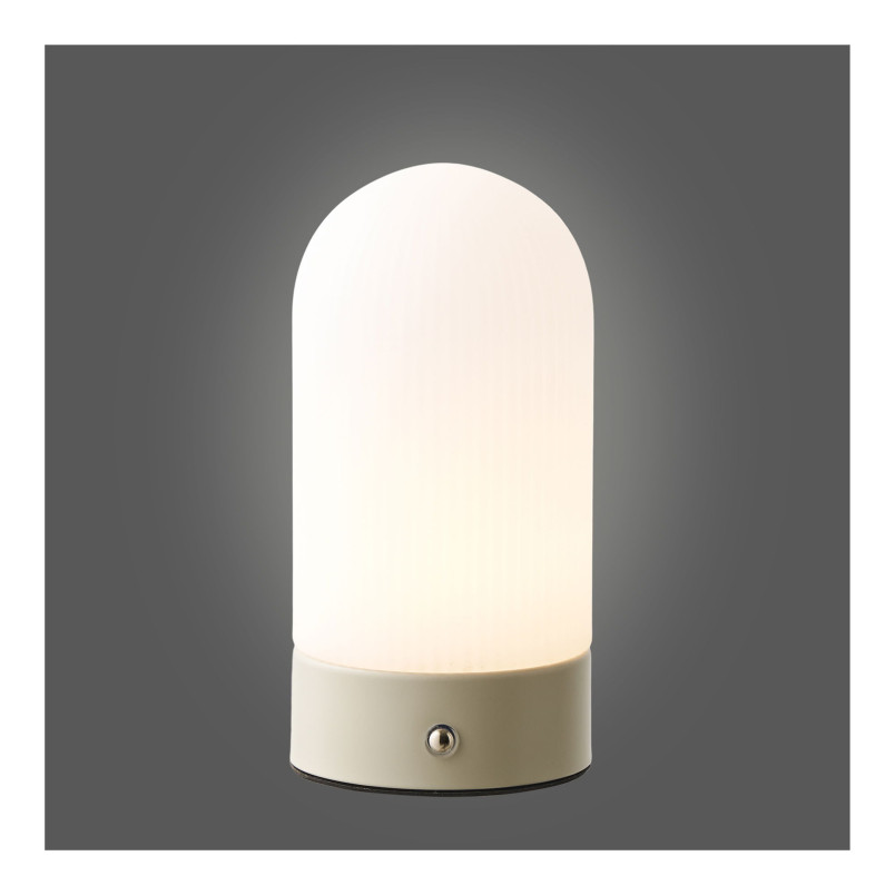 Lampa stołowa akumulatorowa Ashford H18cm beżowo-biała House Nordic