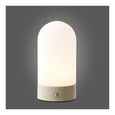 Lampa stołowa akumulatorowa Ashford H18cm beżowo-biała House Nordic