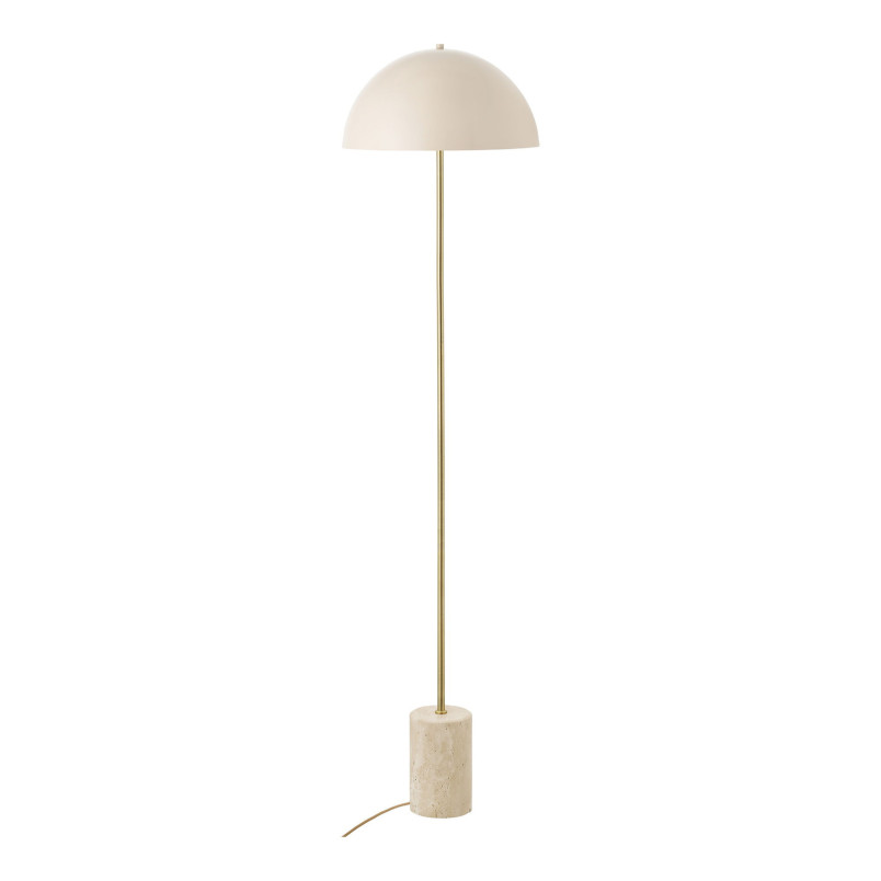 Lampa podłogowa grzybek na marmurowej podstawie Sheffield 155cm beżowa House Nordic