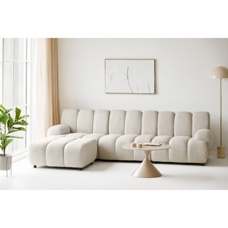 Lampa podłogowa grzybek na marmurowej podstawie Sheffield 155cm beżowa House Nordic