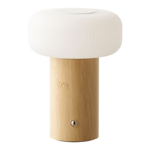 Lampa stołowa akumulatorowa Stafford H18cm drewno / biały House Nordic