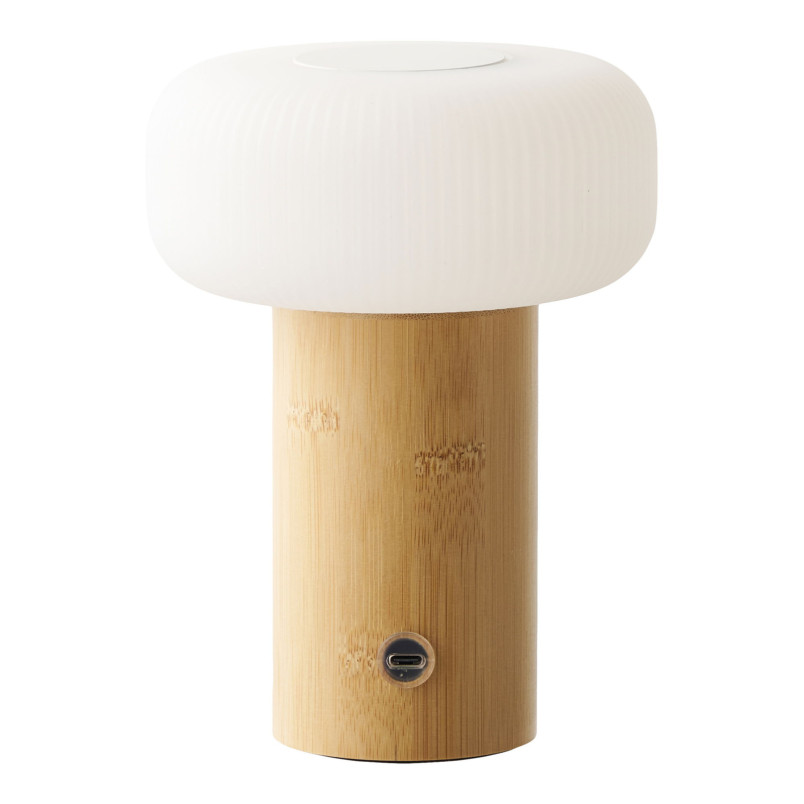 Lampa stołowa akumulatorowa Stafford H18cm drewno / biały House Nordic