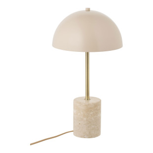 Lampa stołowa grzybek na marmurowej podstawie Sheffield 45cm beżowa House Nordic