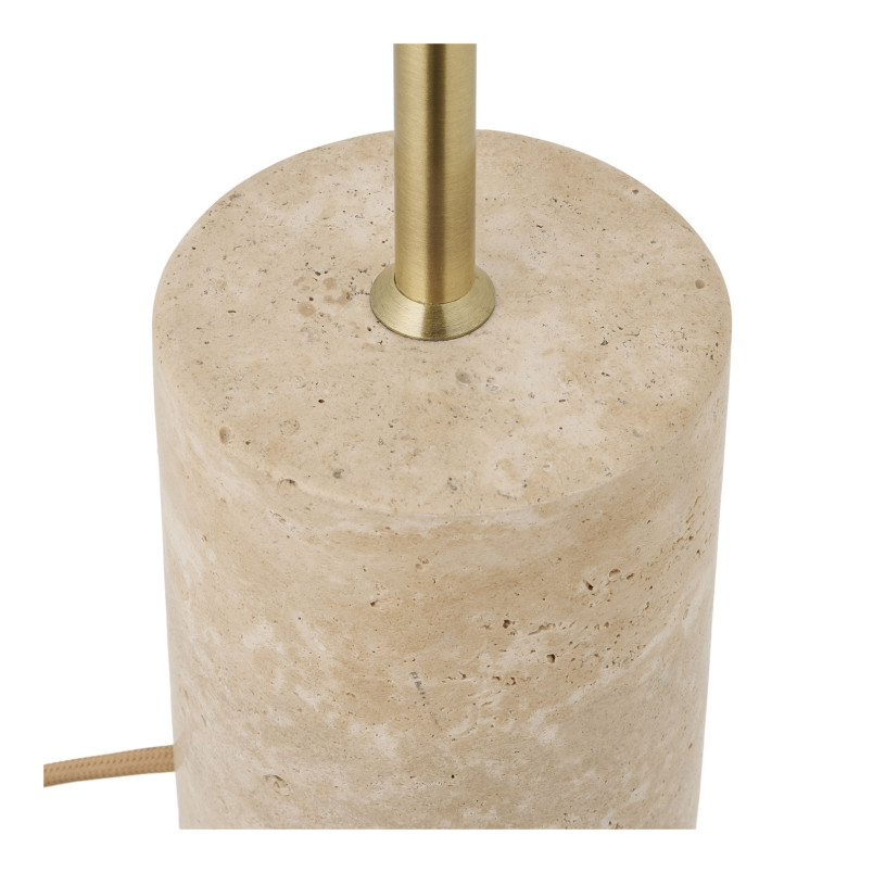 Lampa stołowa grzybek na marmurowej podstawie Sheffield 45cm beżowa House Nordic