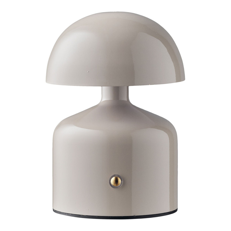 Lampa stołowa akumulatorowa retro - grzybek Aulla H13,5cm szara House Nordic