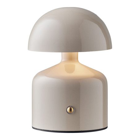 Lampa stołowa akumulatorowa retro - grzybek Aulla H13,5cm szara House Nordic