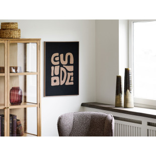 Pikowana dekoracja ścienna Tine 50x70cm beżowo-czarna House Nordic