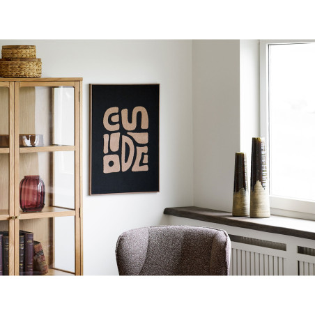 Pikowana dekoracja ścienna Tine 50x70cm beżowo-czarna House Nordic
