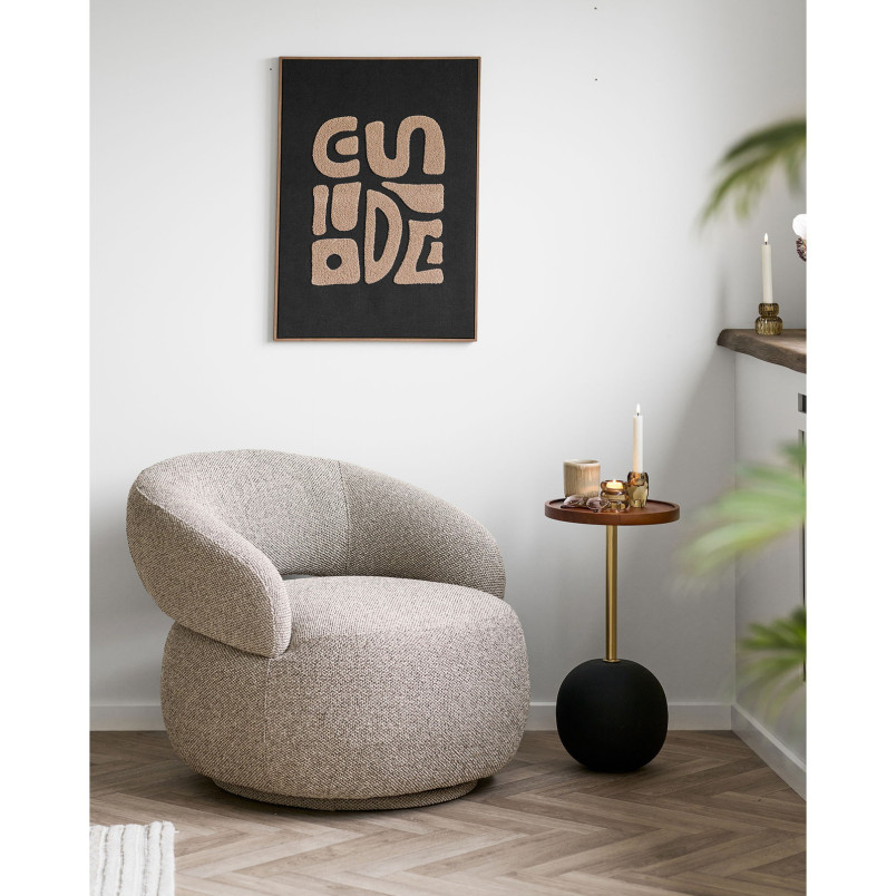 Pikowana dekoracja ścienna Tine 50x70cm beżowo-czarna House Nordic