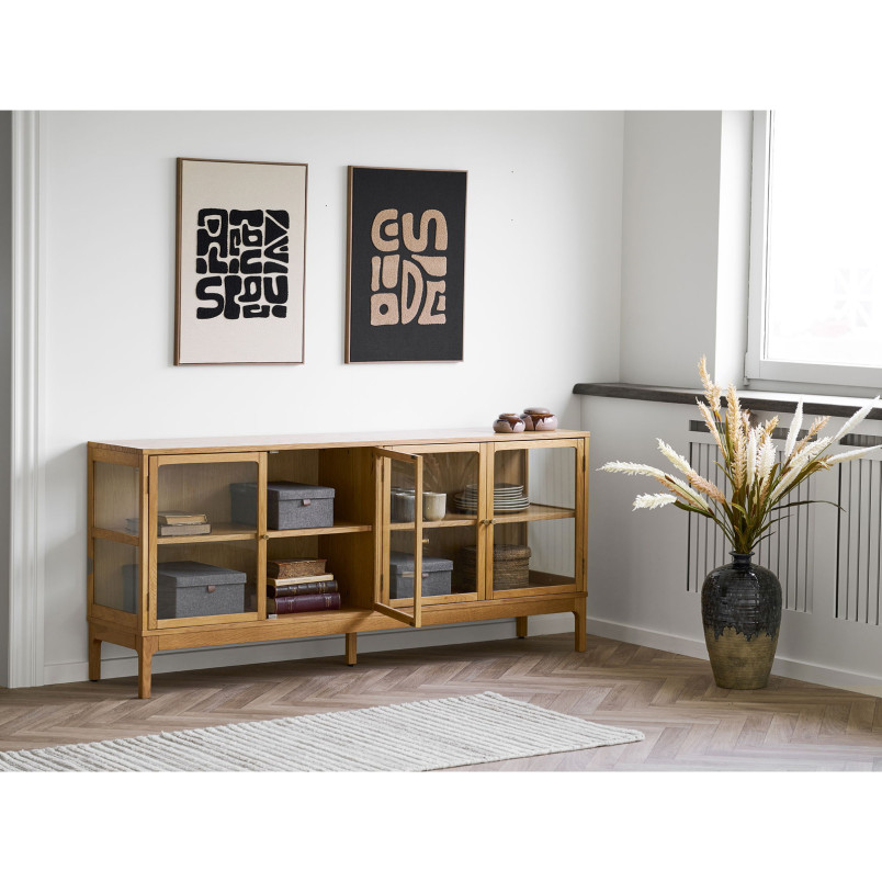 Pikowana dekoracja ścienna Tine 50x70cm beżowo-czarna House Nordic