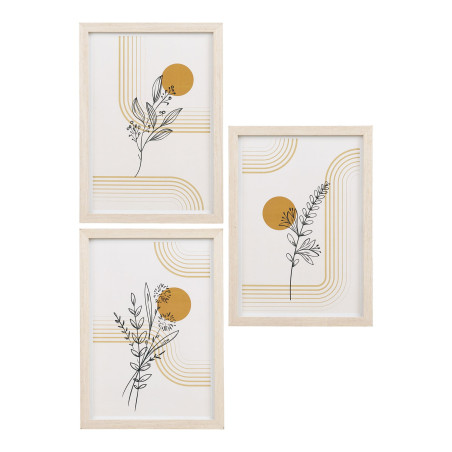 Zestaw 3 obrazków w ramie Madison jasne drewno House Nordic