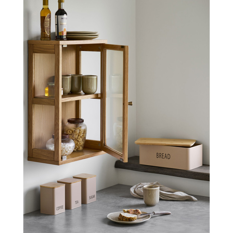 Zestaw 3 pojemników + chlebak Tula bambus / beż House Nordic