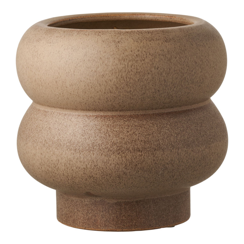 Doniczka / osłonka ceramiczna wabi-sabi brązowa 19x17,5cm House Nordic