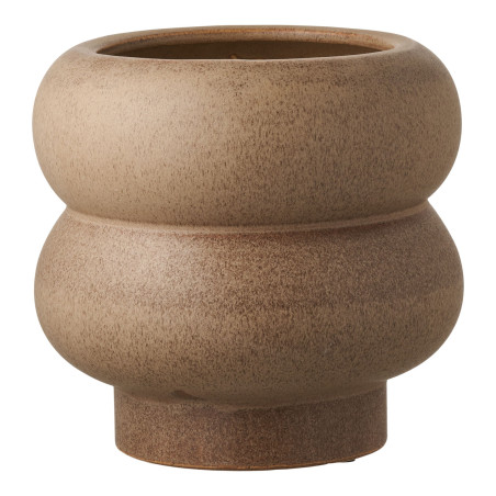 Doniczka / osłonka ceramiczna wabi-sabi brązowa 19x17,5cm House Nordic