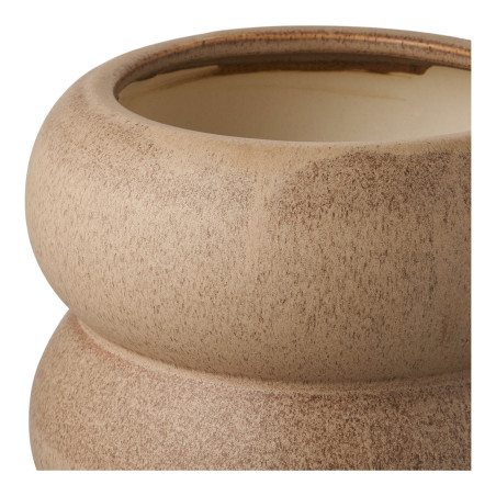 Doniczka / osłonka ceramiczna wabi-sabi brązowa 19x17,5cm House Nordic
