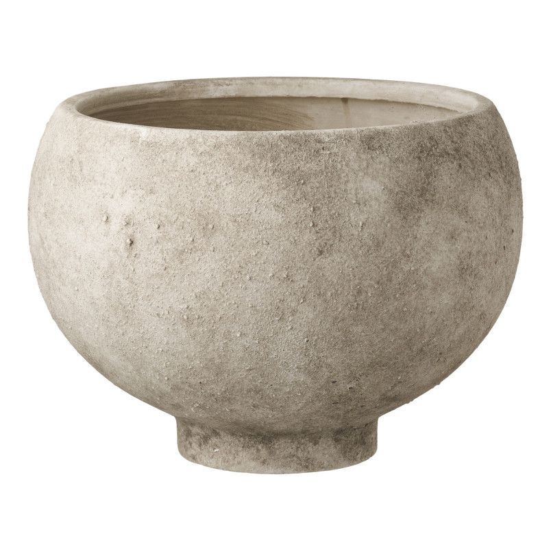 Doniczka / osłonka ceramiczna wabi-sabi szara 26x19,5cm House Nordic