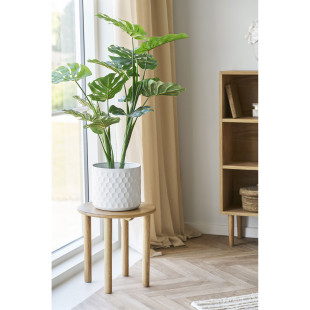 Doniczka / osłonka stalowa biała ze wzorem 24,5x21cm House Nordic