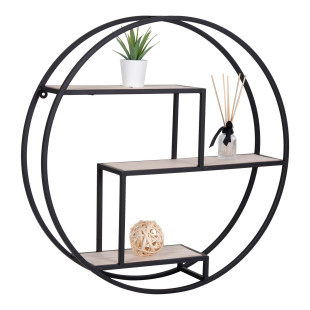 Półka ścienna okrągła Rotterdam 62cm czarna House Nordic