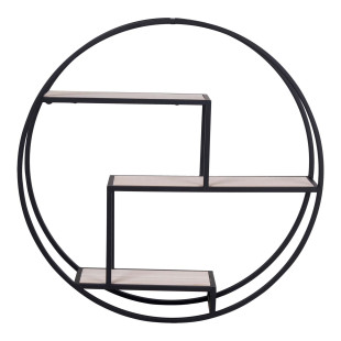 Półka ścienna okrągła Rotterdam 62cm czarna House Nordic