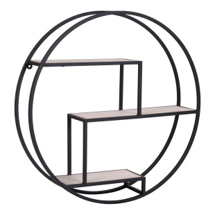 Półka ścienna okrągła Rotterdam 62cm czarna House Nordic