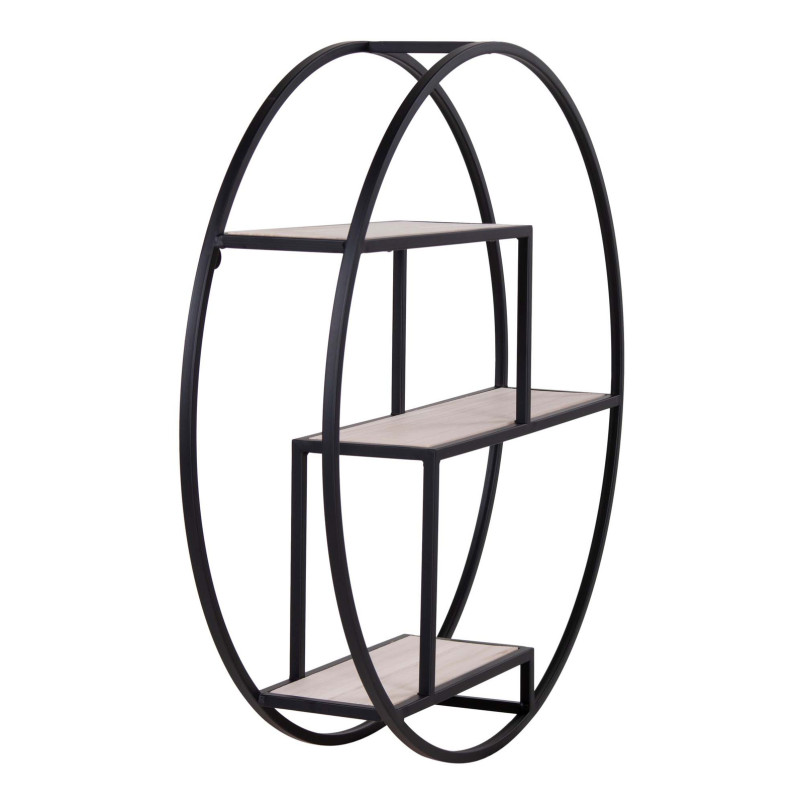 Półka ścienna okrągła Rotterdam 62cm czarna House Nordic