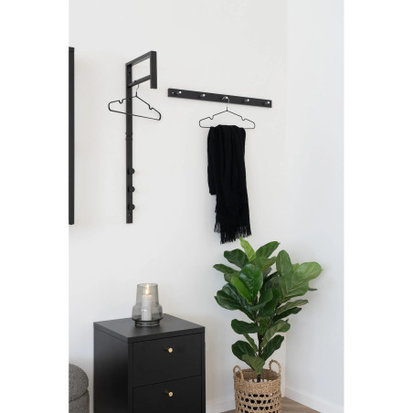 Wieszak ścienny Trento czarny metalowy do przedpokoju i garderoby 82cm House Nordic