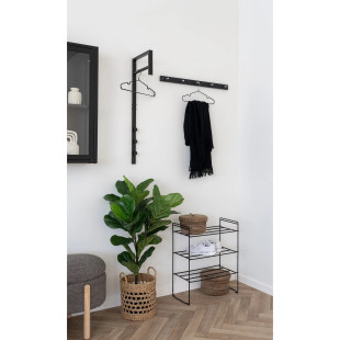 Wieszak ścienny Trento czarny metalowy do przedpokoju i garderoby 82cm House Nordic